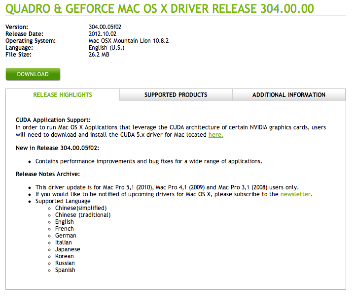 tonymacx86 - Nvidia Releases Mountain Lion 10.8.2 Graphics Drivers