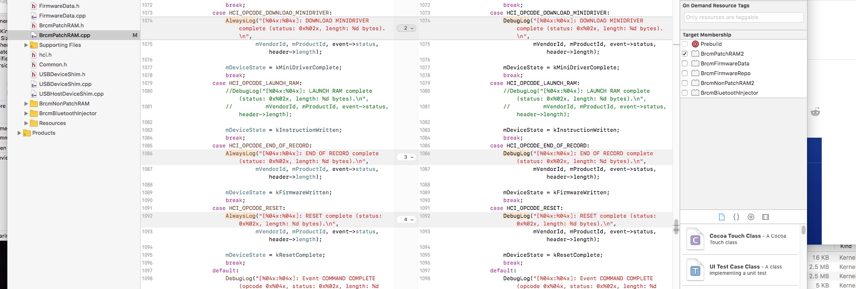 Xcode 3  lines debuglog added relase.jpeg