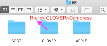 5.EFI folder contenst >CLOVER>Rt click and Compress .png