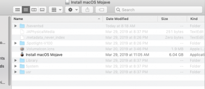 1.macOSMojave USB Installer System Partition with Install macOS Mojave.png
