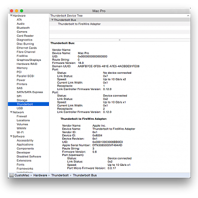 Thunderbolt Recognition on OS X Yosemite