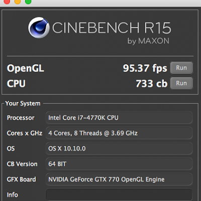 Cinebench OpenGL and CPU Benchmarks