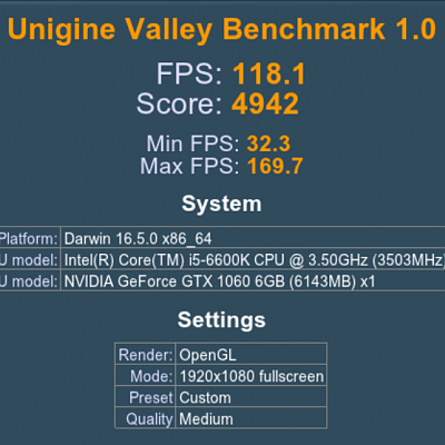 Valley Gene GTX 1060 Sierra 10.12.4