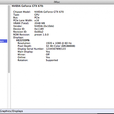 GPU NVIDIA GTX670 recognized and functioning