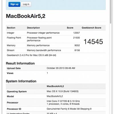 geekbench macbook air retina 5,2