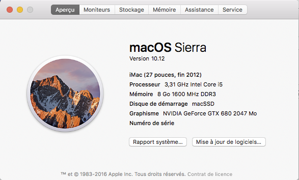 Sierra : about my mac